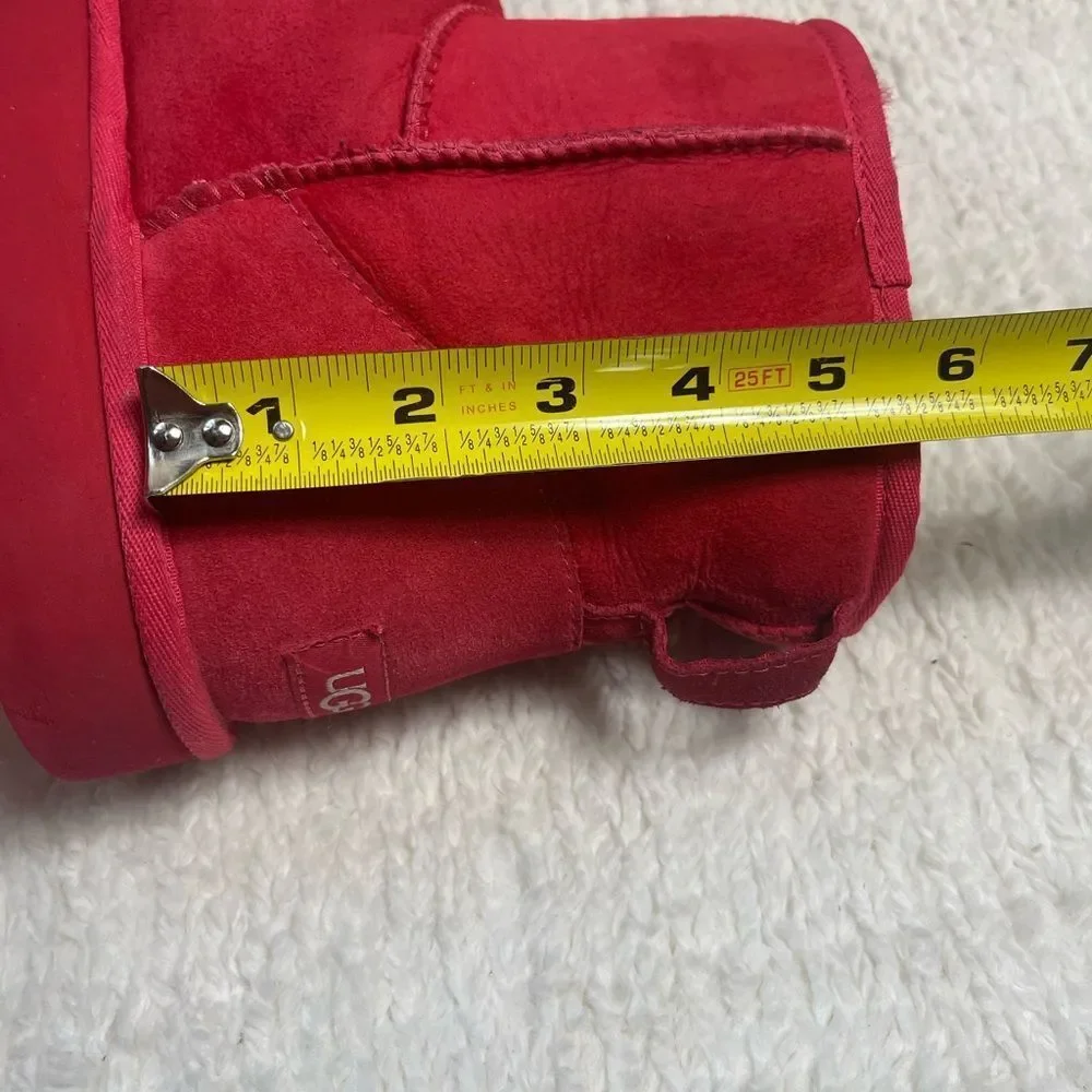 UGG Classic Mini Red suede, Fur lining slip on boots Men SZ13